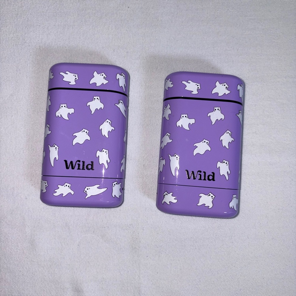 Wild Deodorant Case OS Purple Excellent Ghost Pattern Refillable Set of 2
